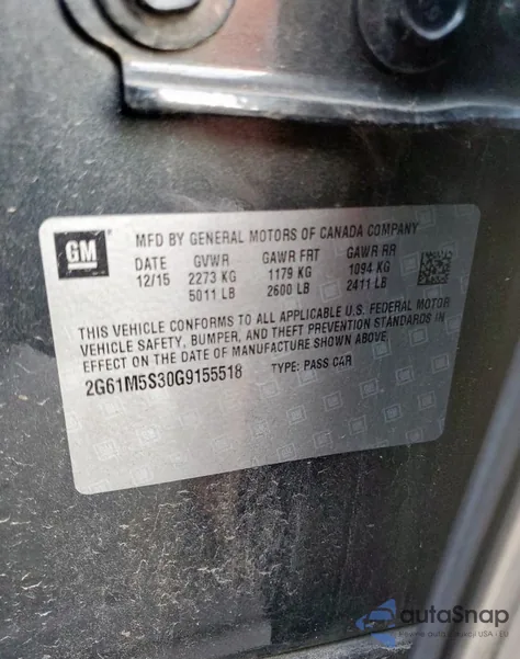 2016 Cadillac Xts Luxury Collection из США, поврежденный, VIN 2G61M5S30G9155518